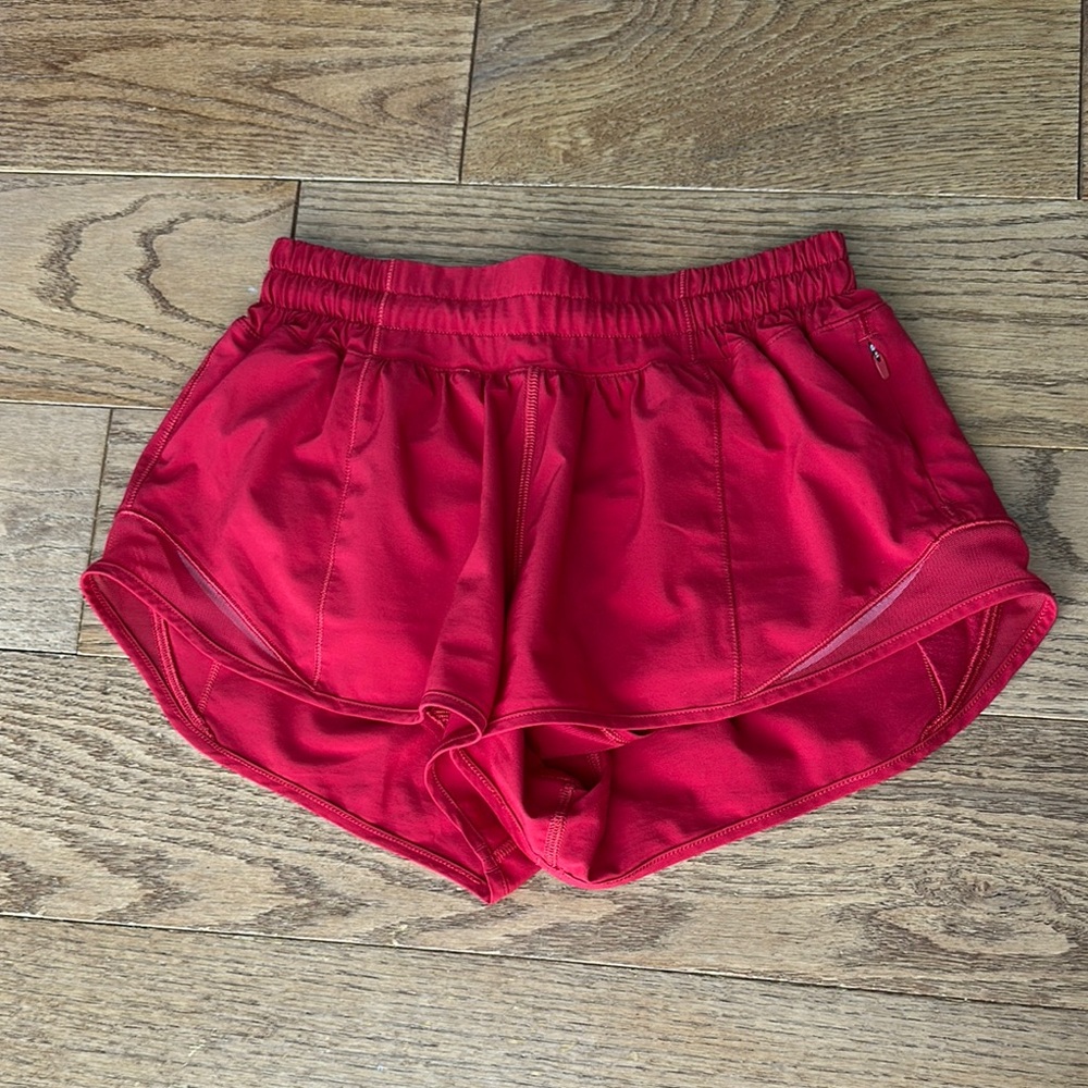 Reserved - Red Lululemon Hotty Hot 2.5 inch Low Rise Shorts